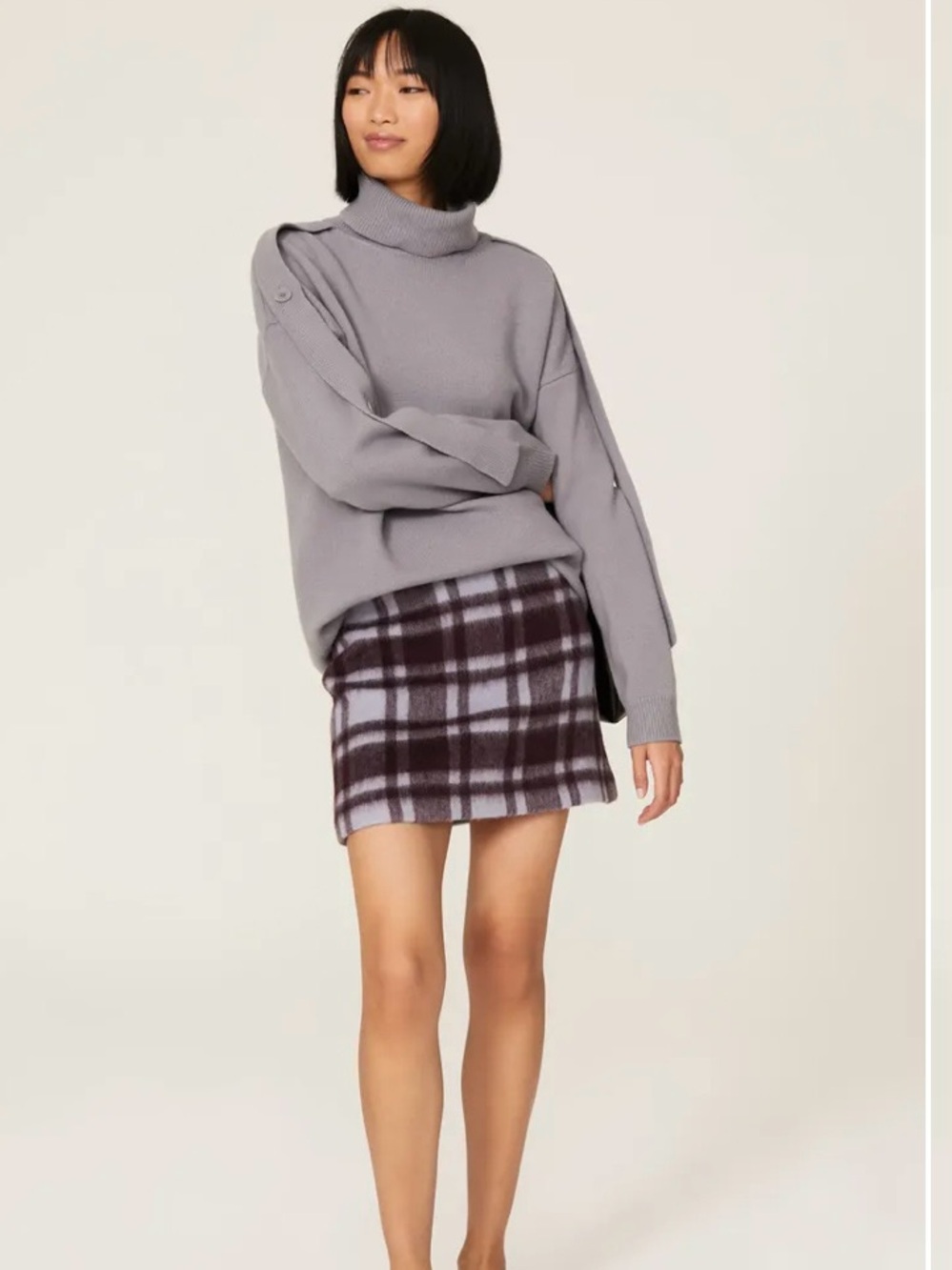 Club Monaco Centie Plaid Wool Blend Mini Skirt Size 8
